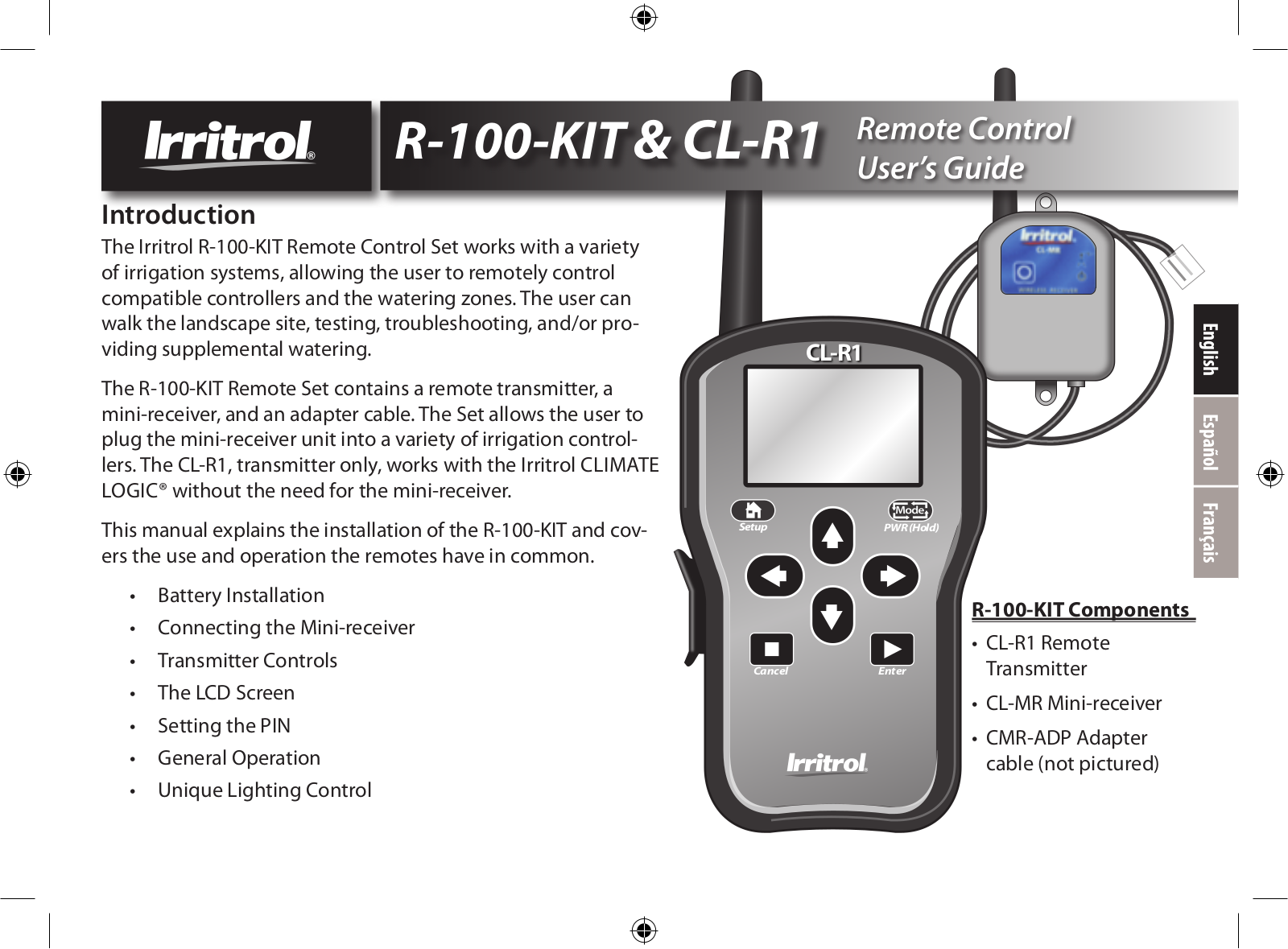 Irritrol CL-R1 User Manual