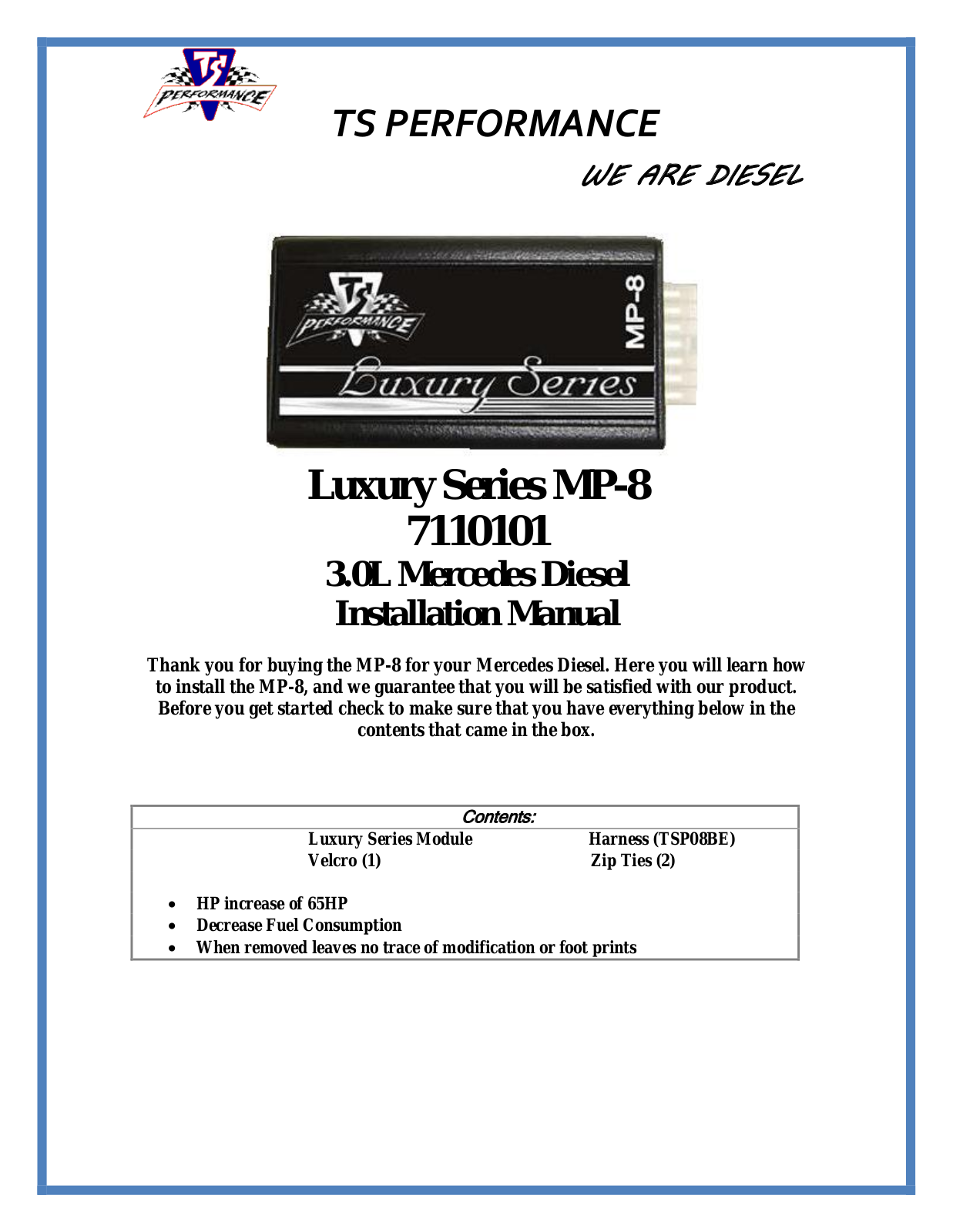 TS Performance 7110101 User Manual - ManualMachine.com