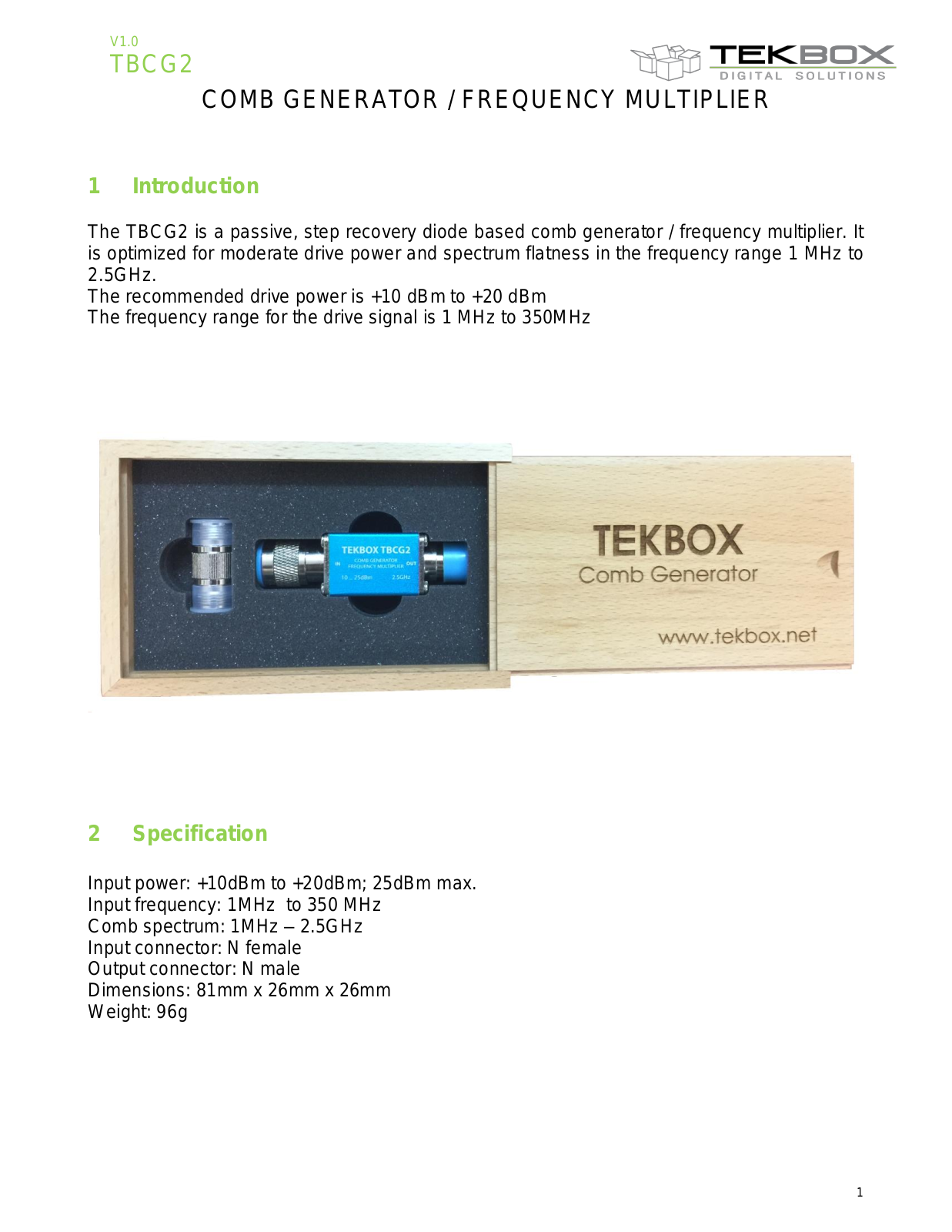 Tekbox TBCG2 User guide - ManualMachine.com