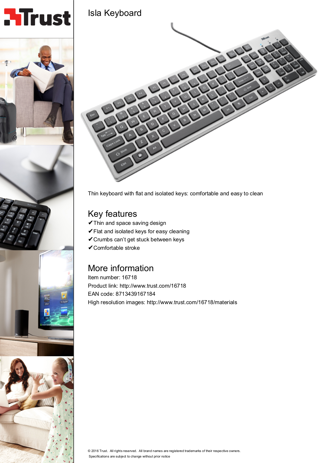 Trust Isla Keyboard User Manual