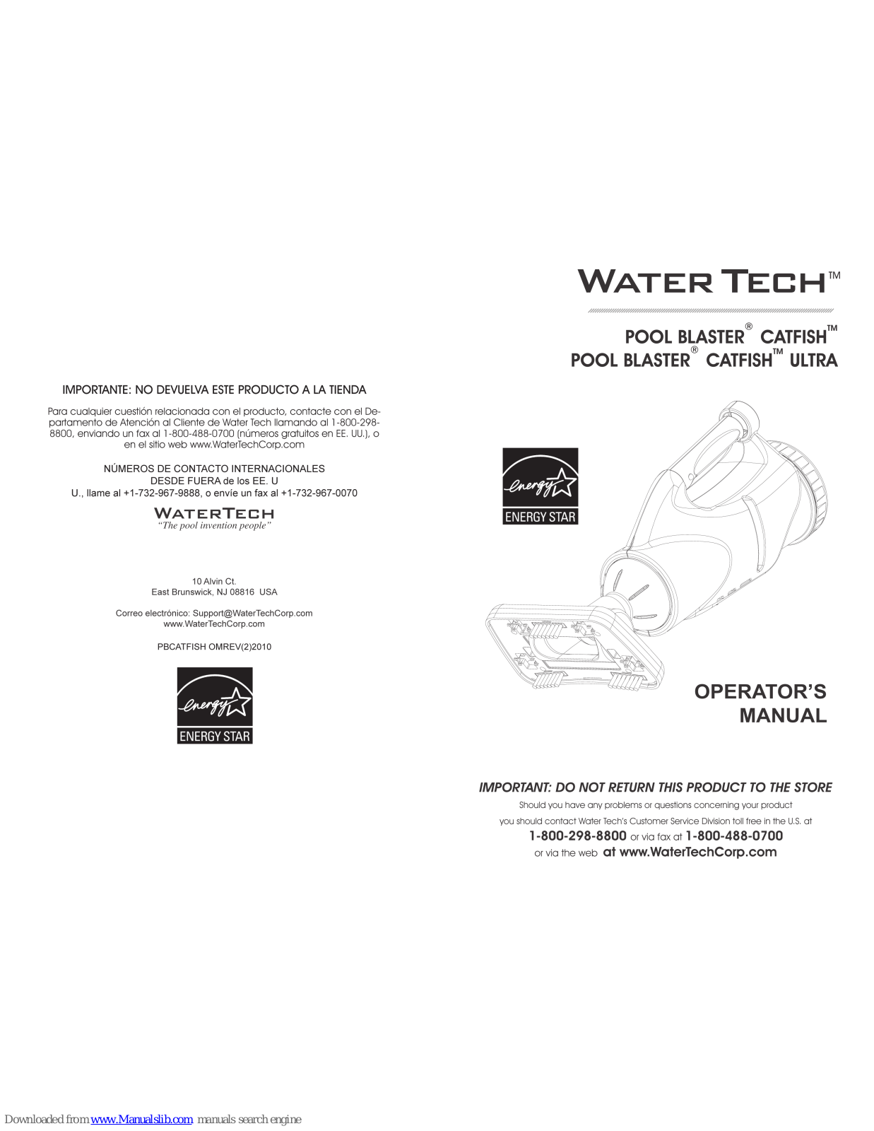 Water Tech POOL BLASTER CATFISH ULTRA Operator's Manual