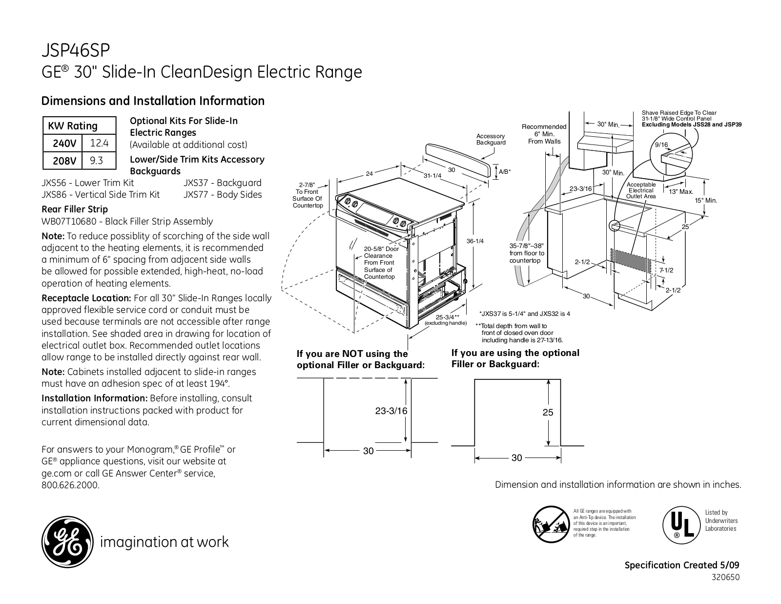 GE JSP46SPSS, JSP46SP, JSP46SN User Manual