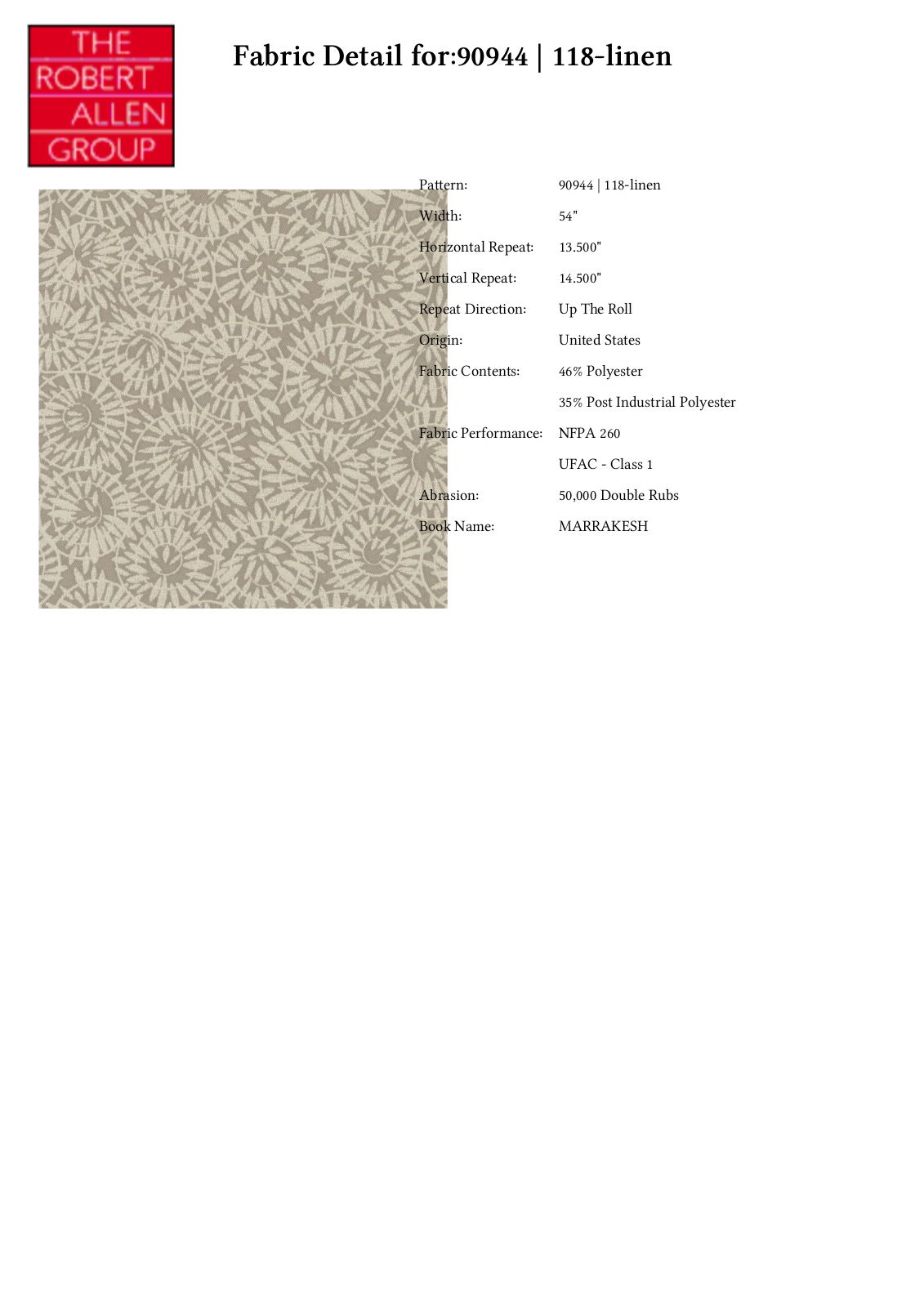 Duralee CRAL4601 Specifications - ManualMachine.com