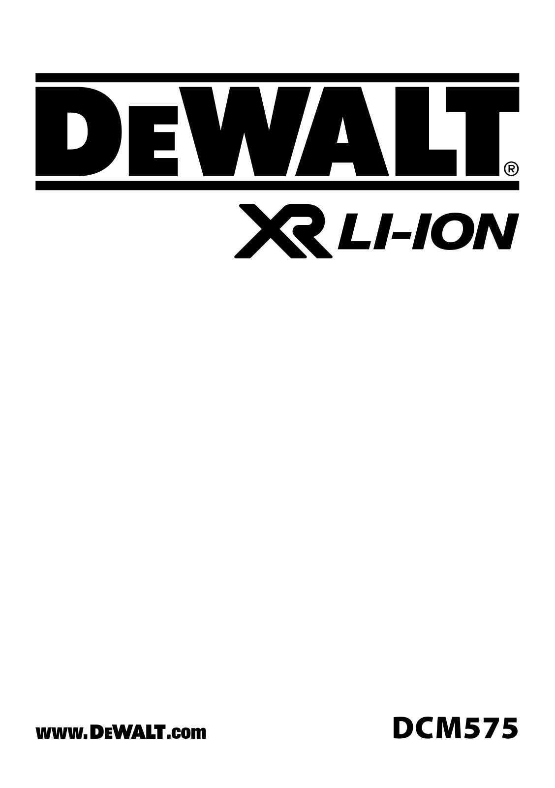 DeWalt DCM575 Instruction Manual