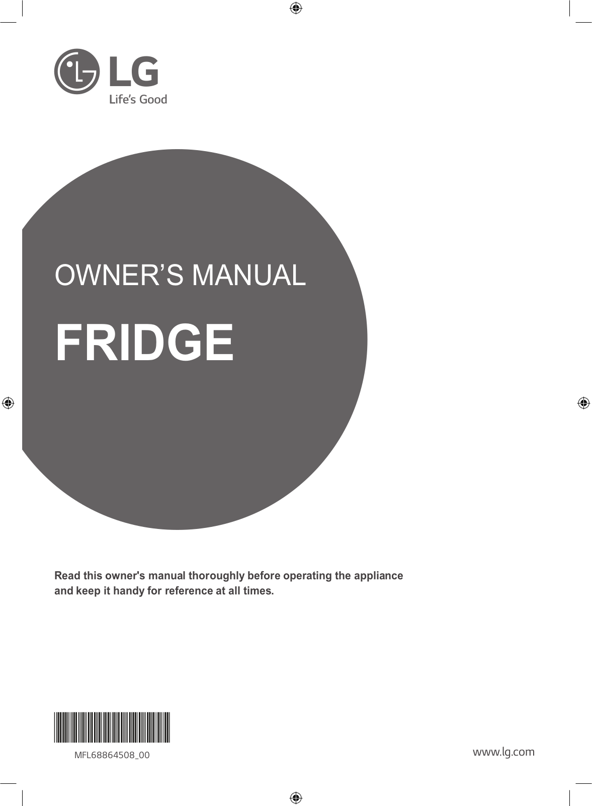 LG GR-F401ELNL Owner’s Manual