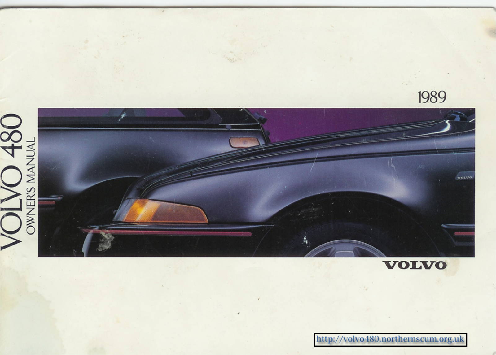 Volvo 480 1989 User Manual