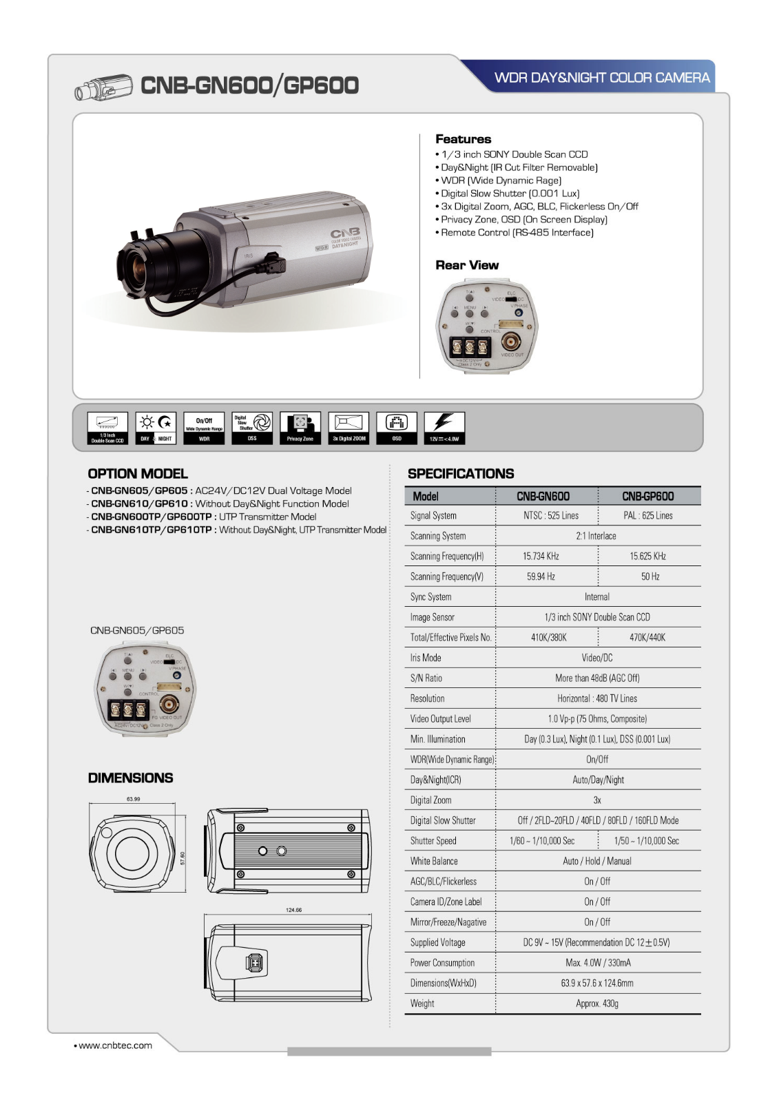 CNB GN605 Specsheet