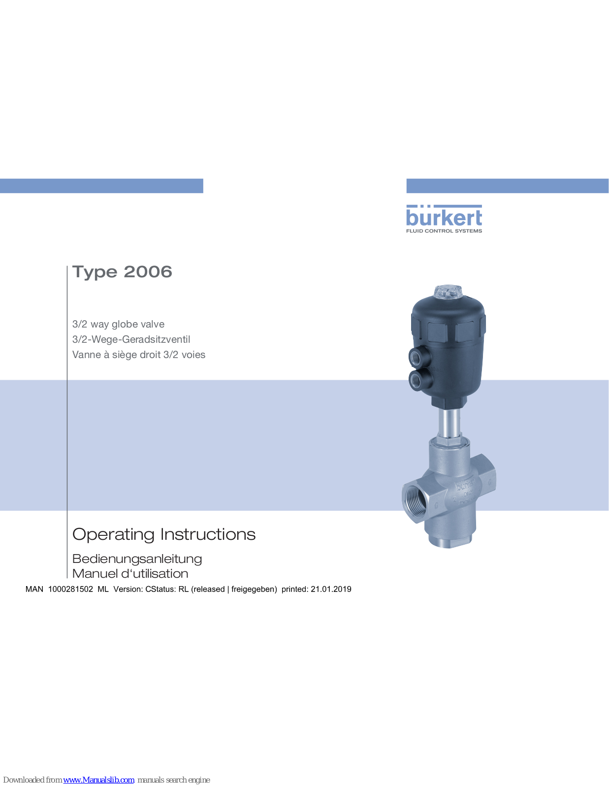 Burkert 2006 Operating Instructions Manual