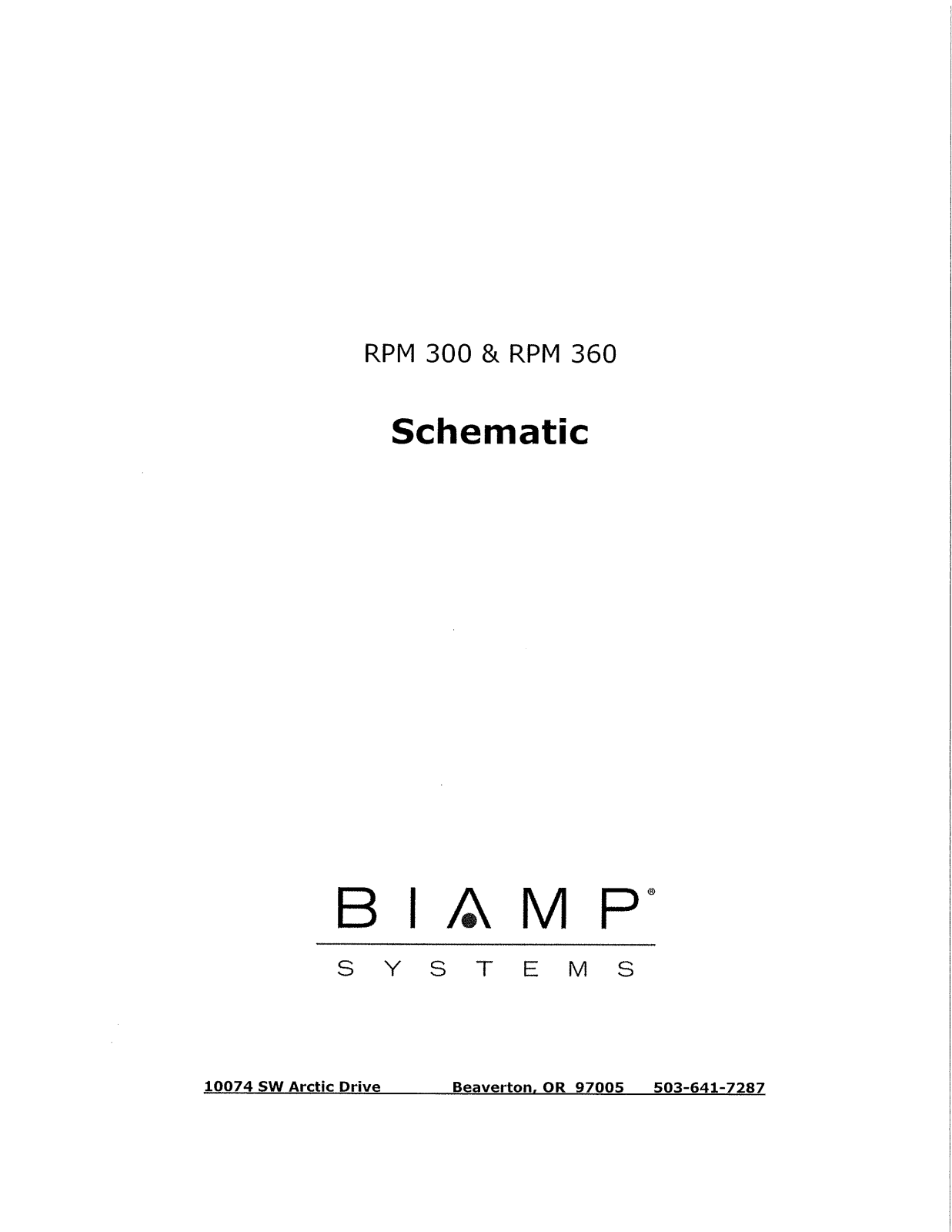 Biamp RPM 300, RPM 360 User Manual