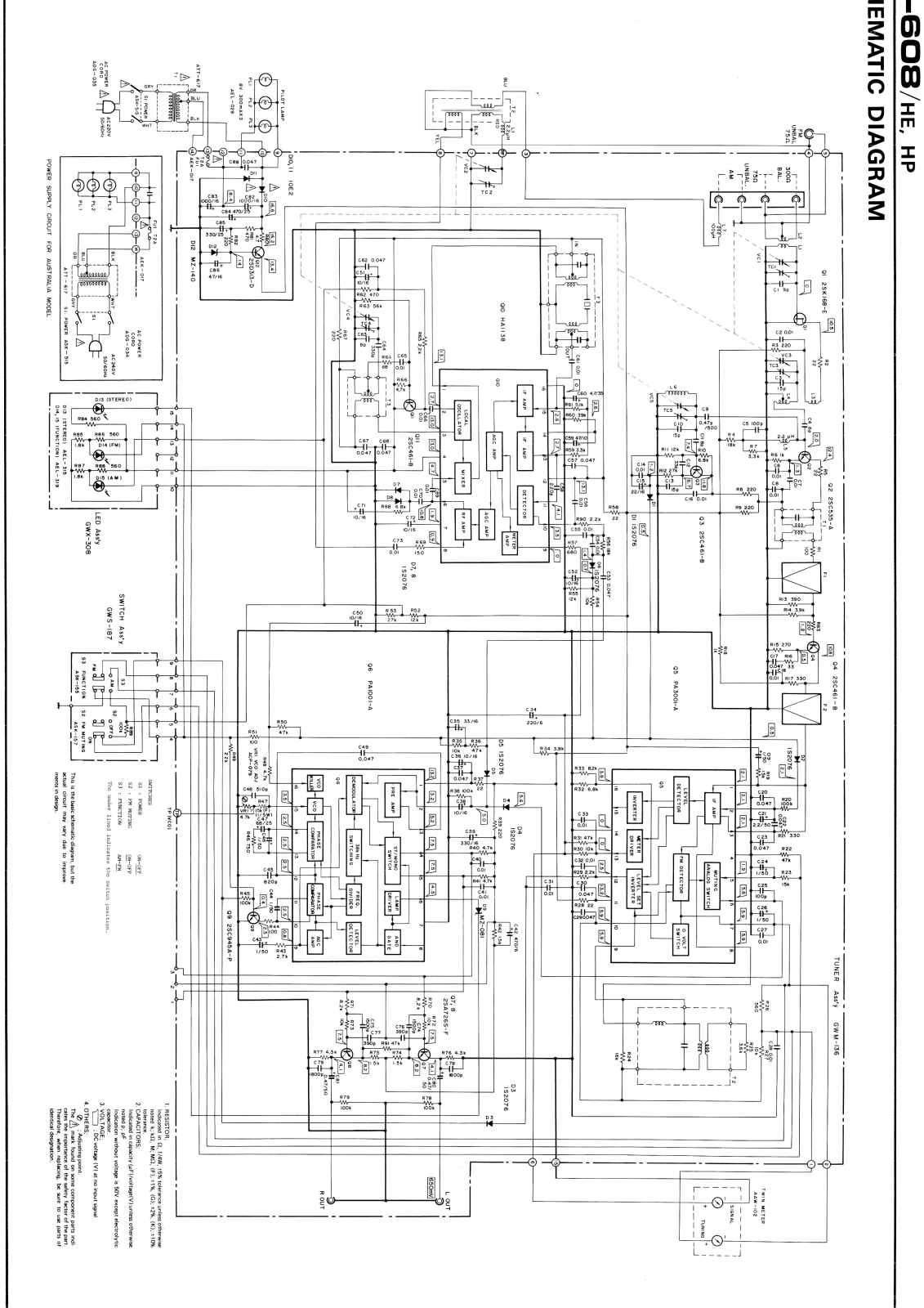 Pioneer TX-608L Schematic