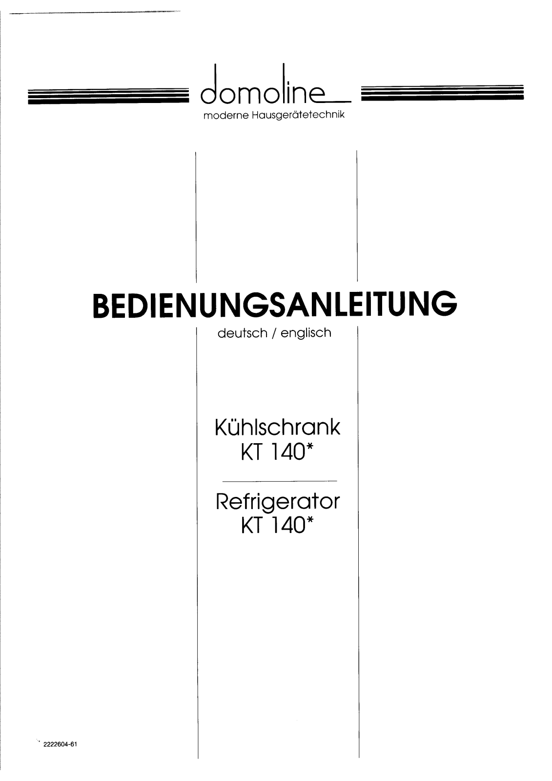 Domoline KT140 User Manual