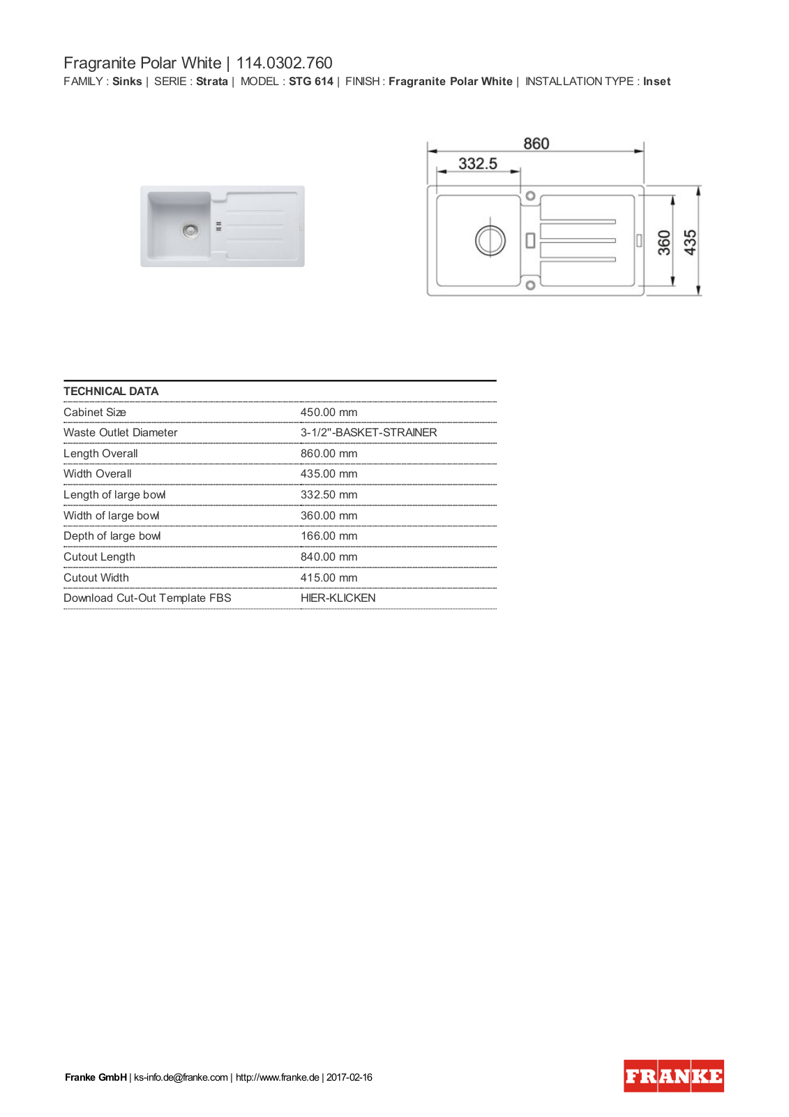 Franke 114.0302.760 Service Manual