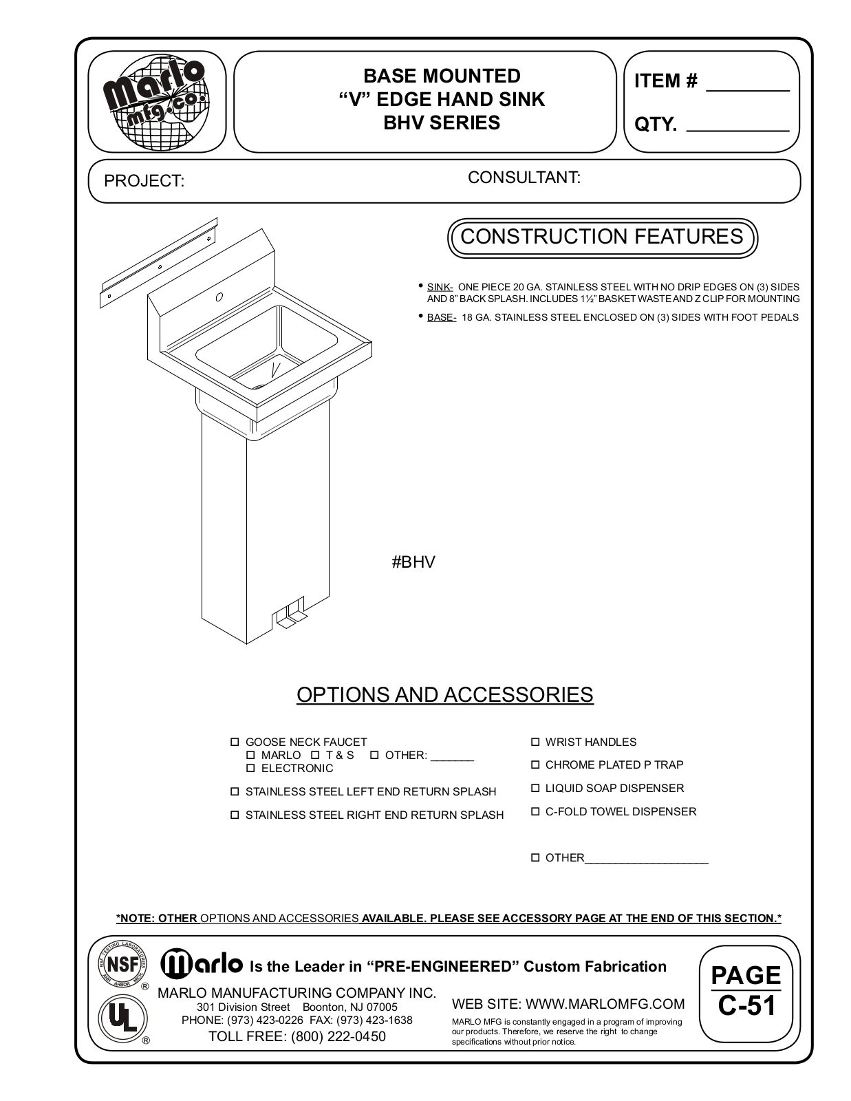 Marlo BHV1715 User Manual