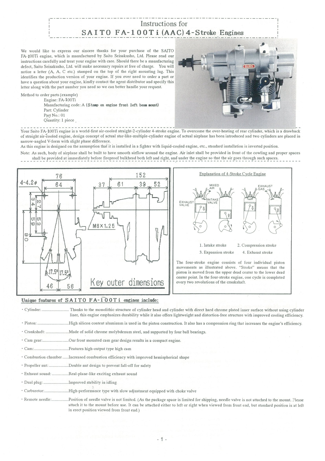 Saito FA-100TI User Manual