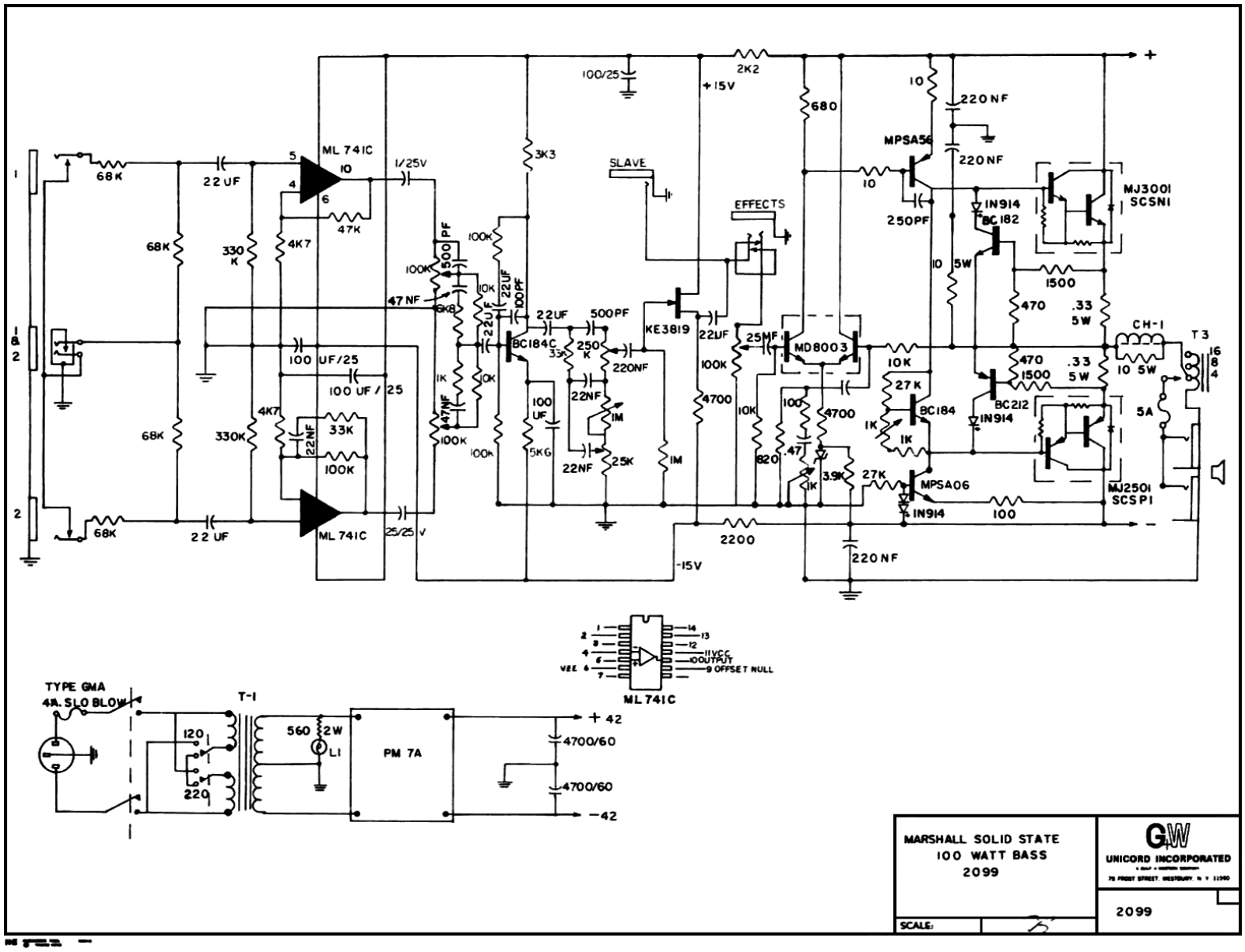 Marshall 2099 schematic