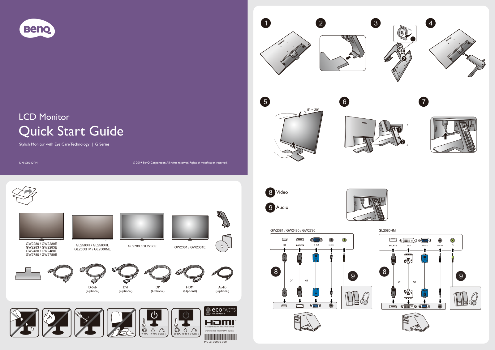 Benq 9H.LJ6LB.QBE Quick Start Guide