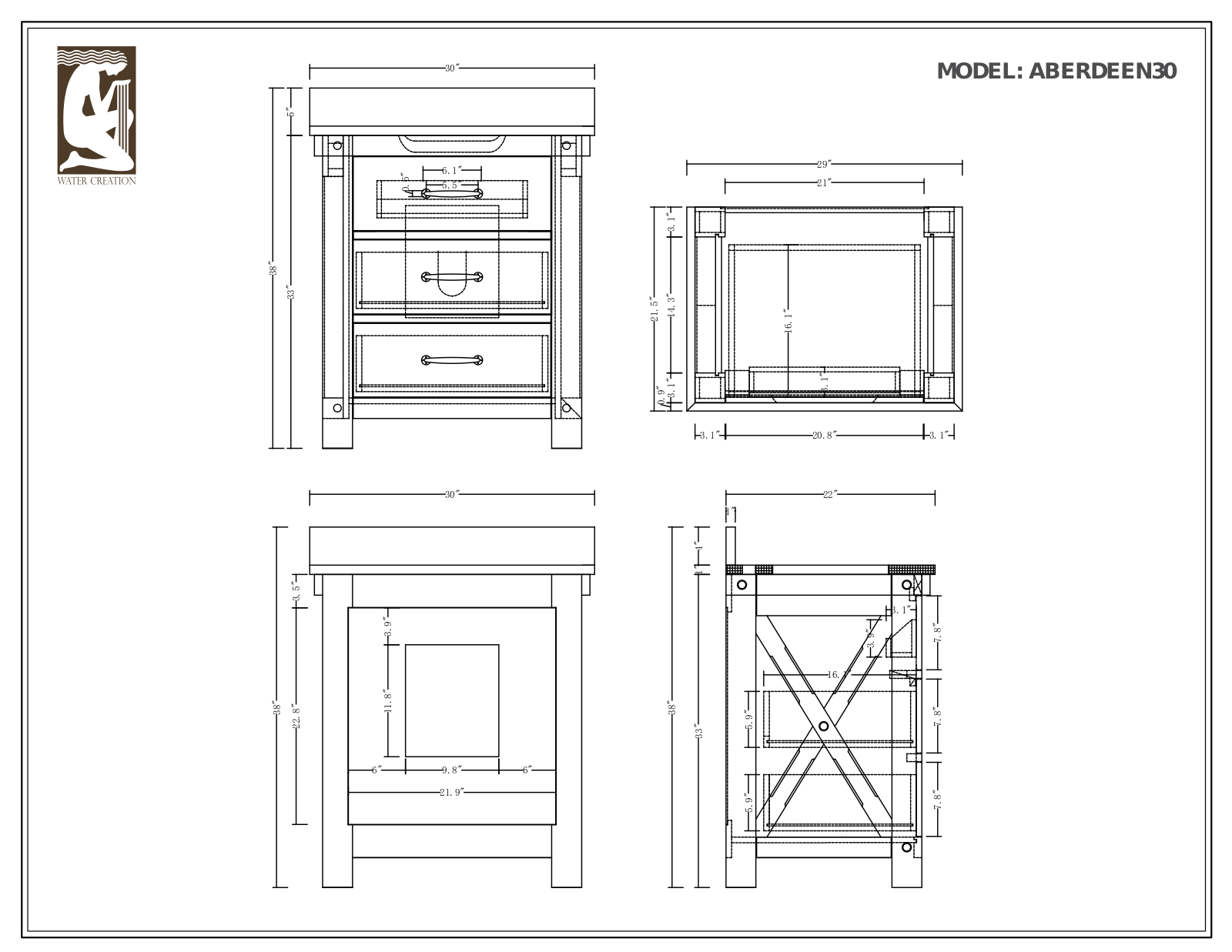 Water Creation VAB030CWGG07 Specifications