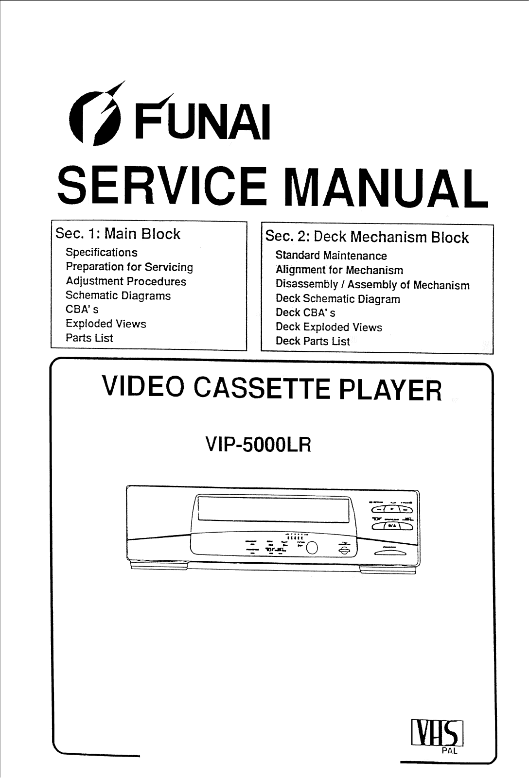 Funai vip5000lr SERVICE MANUAL