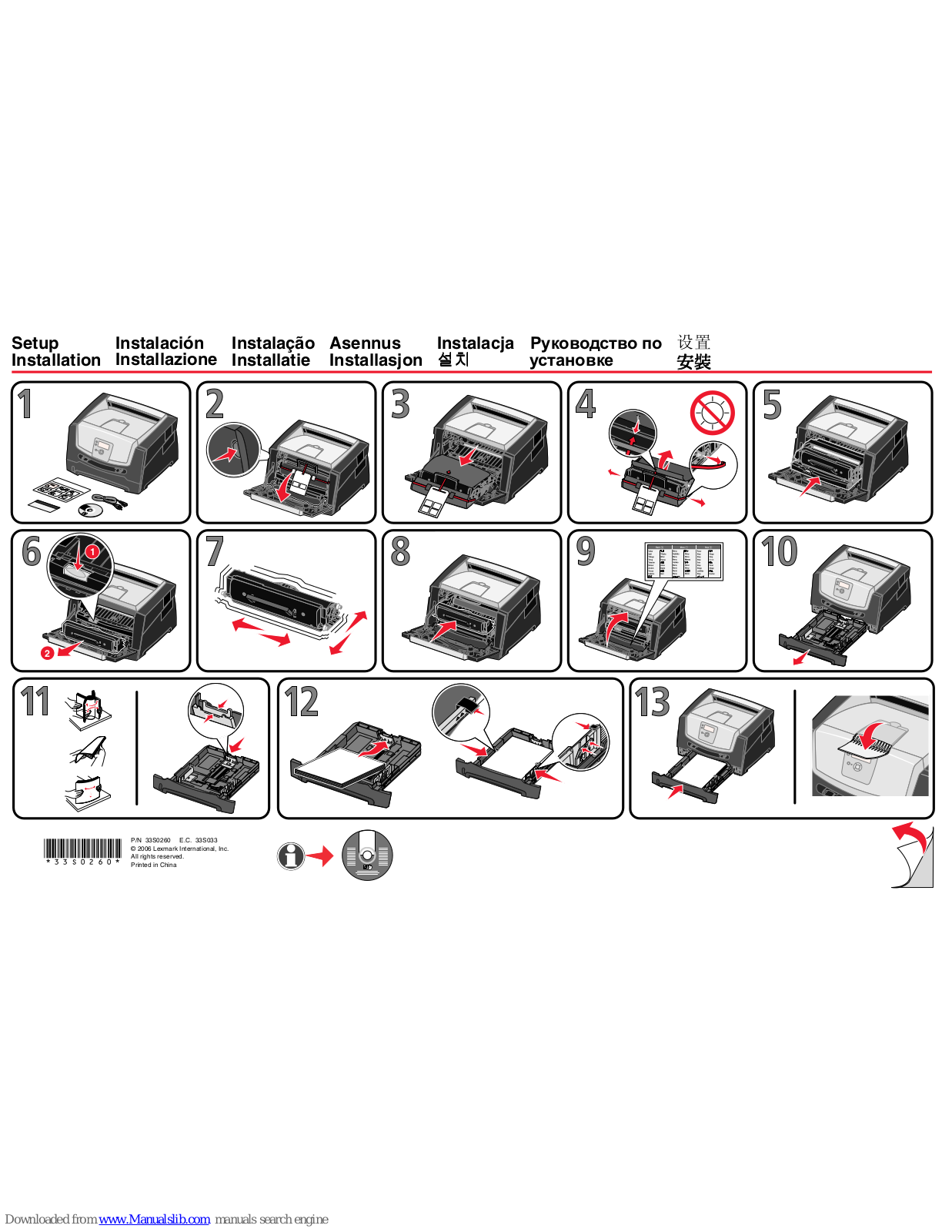 Lexmark E450dn, 450dn - E B/W Laser Printer Installation Manual