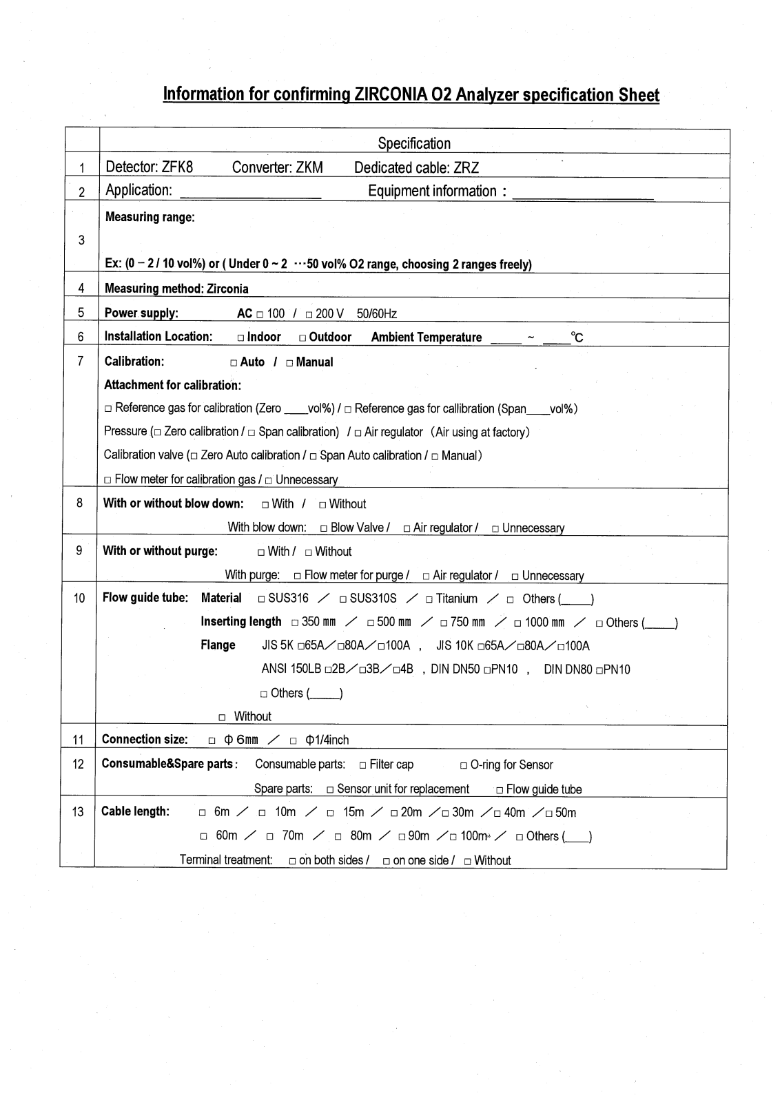 Fuji Electric ZKM-2 Data sheet