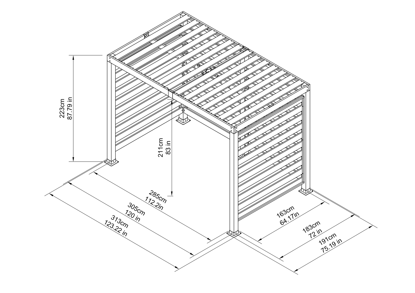 Sunjoy LKJP3413 Dimensions - ManualMachine.com