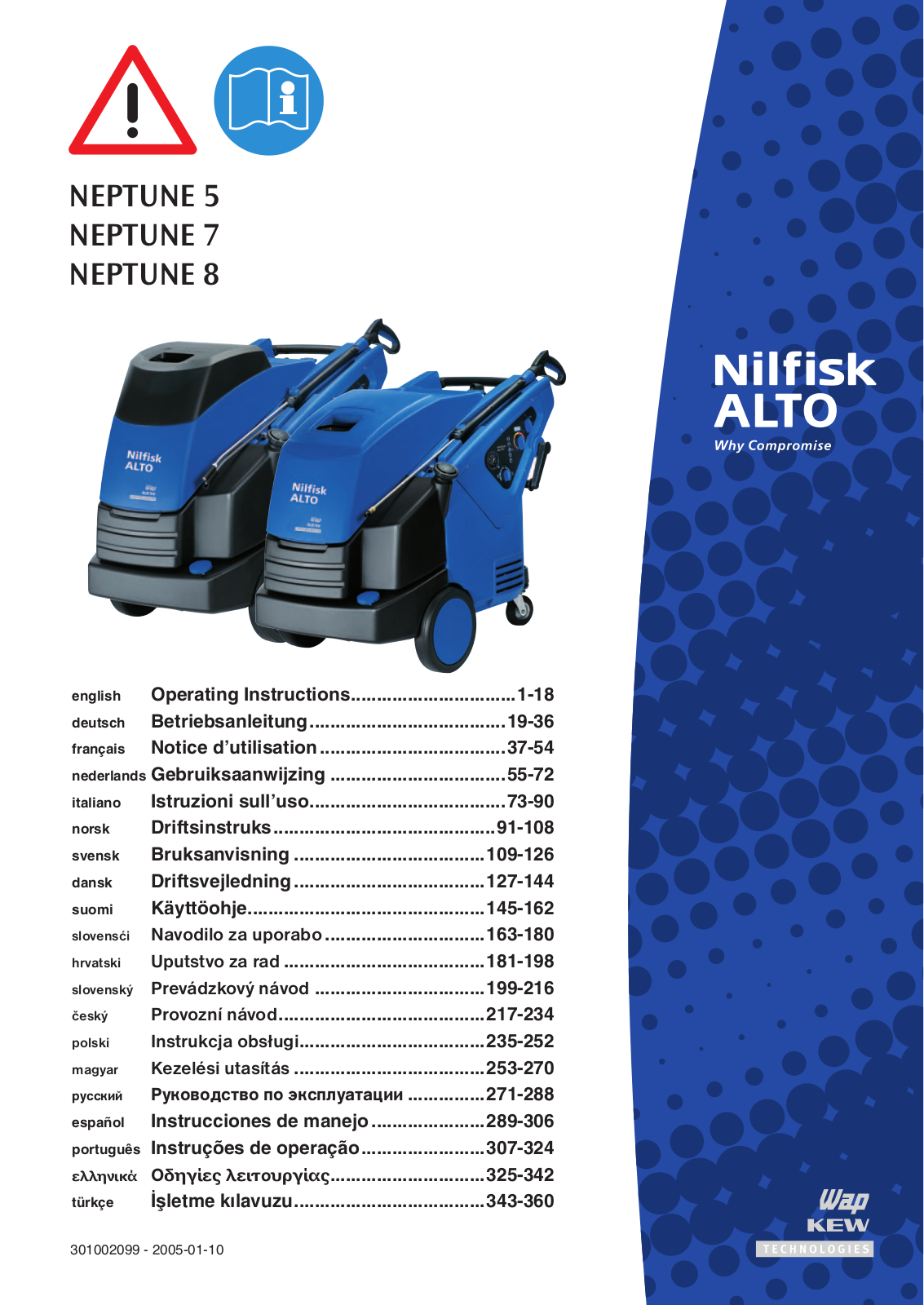 Nilfisk NEPTUNE 8, NEPTUNE 5, NEPTUNE 7 User Manual