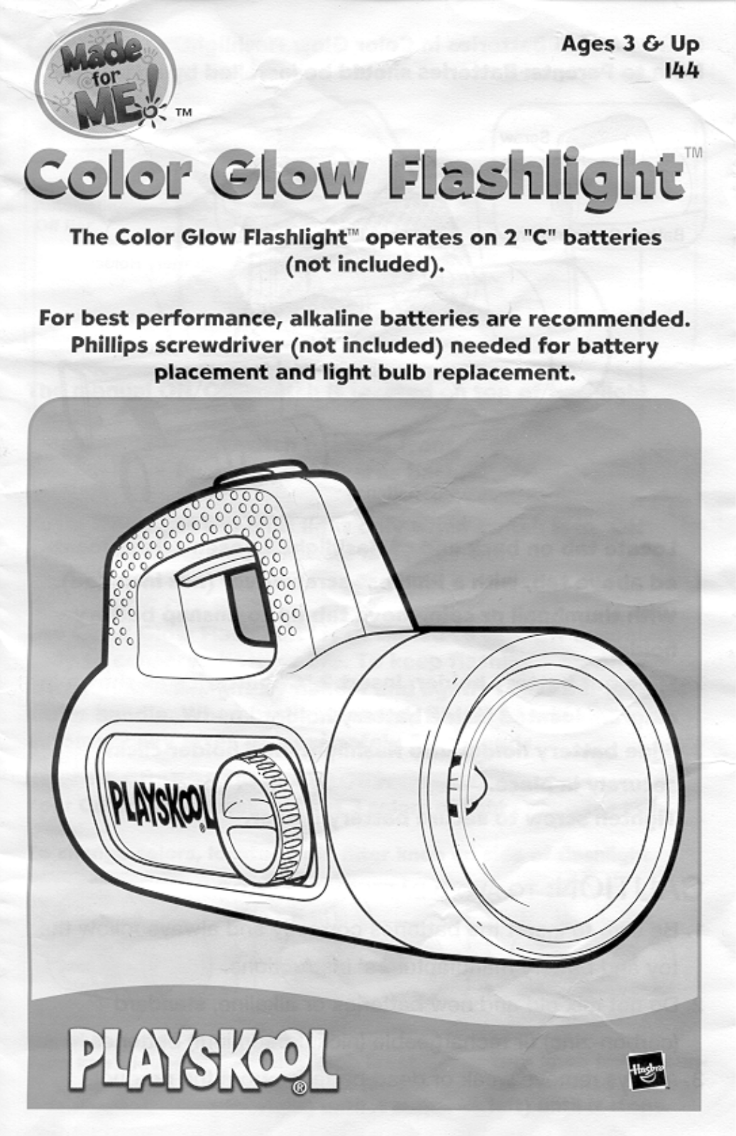 HASBRO Color Glow Flashlight User Manual