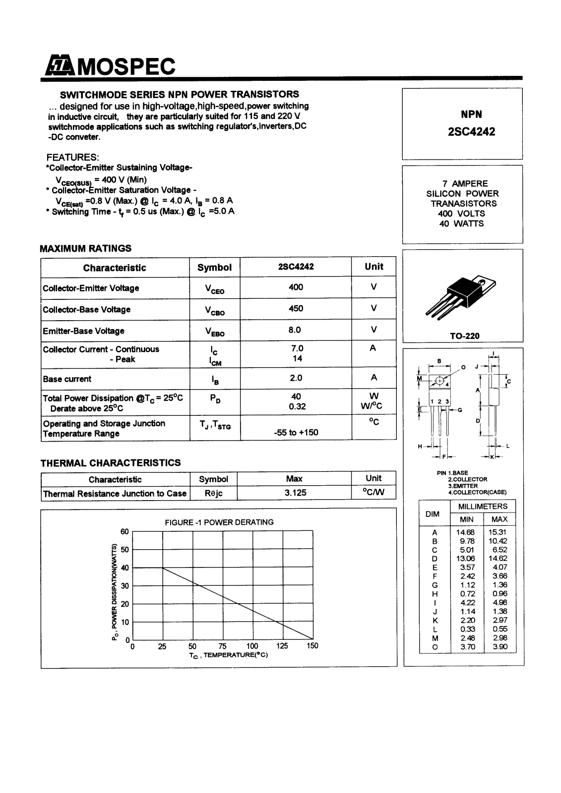 MOSPEC 2SC4242 Datasheet