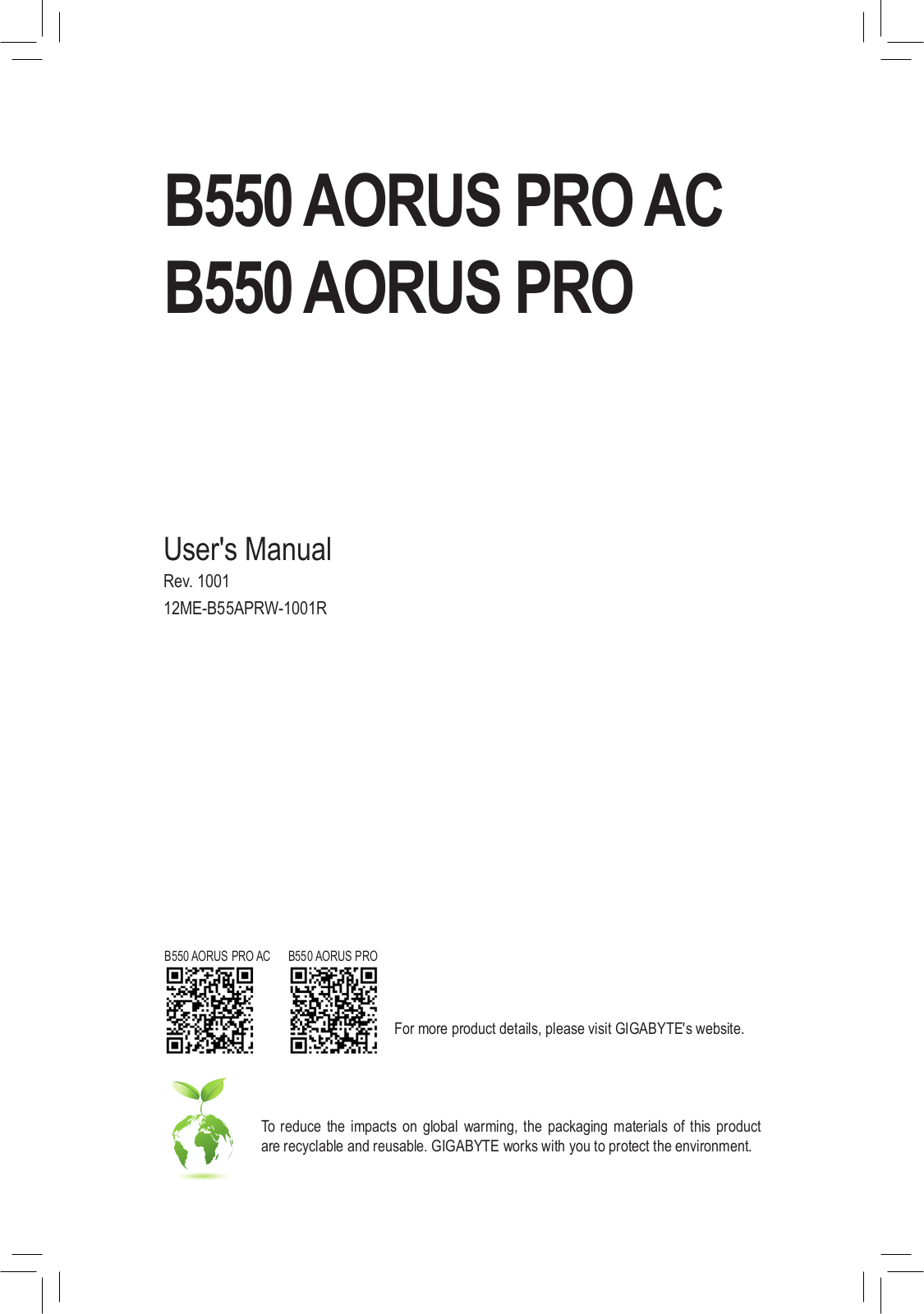 Gigabyte B550 Aorus Pro Service Manual