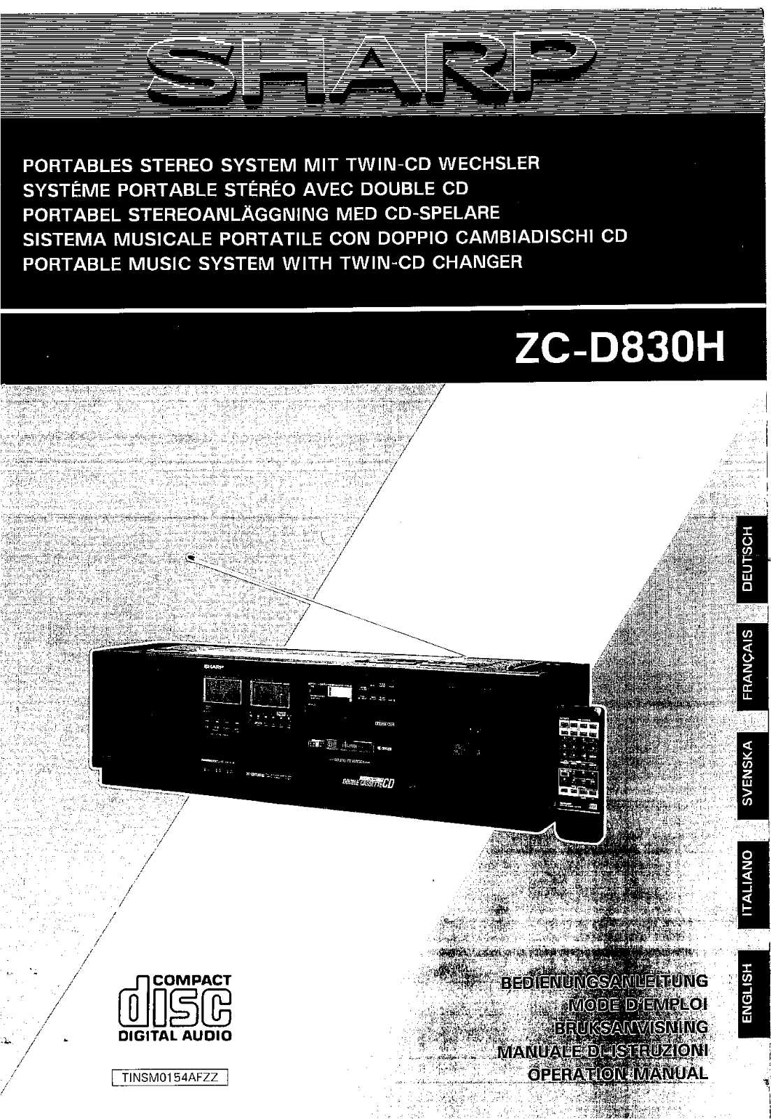 Sharp ZC-D830H User Manual