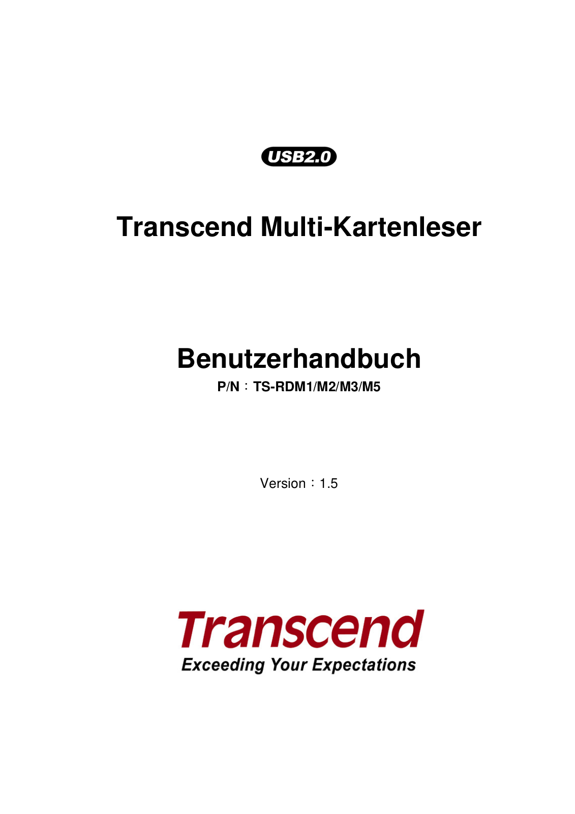 Transcend TS-RDM5R, TS-RDM3R, TS-RDM5W, TS-RDM2R, TS-RDM3W User Manual