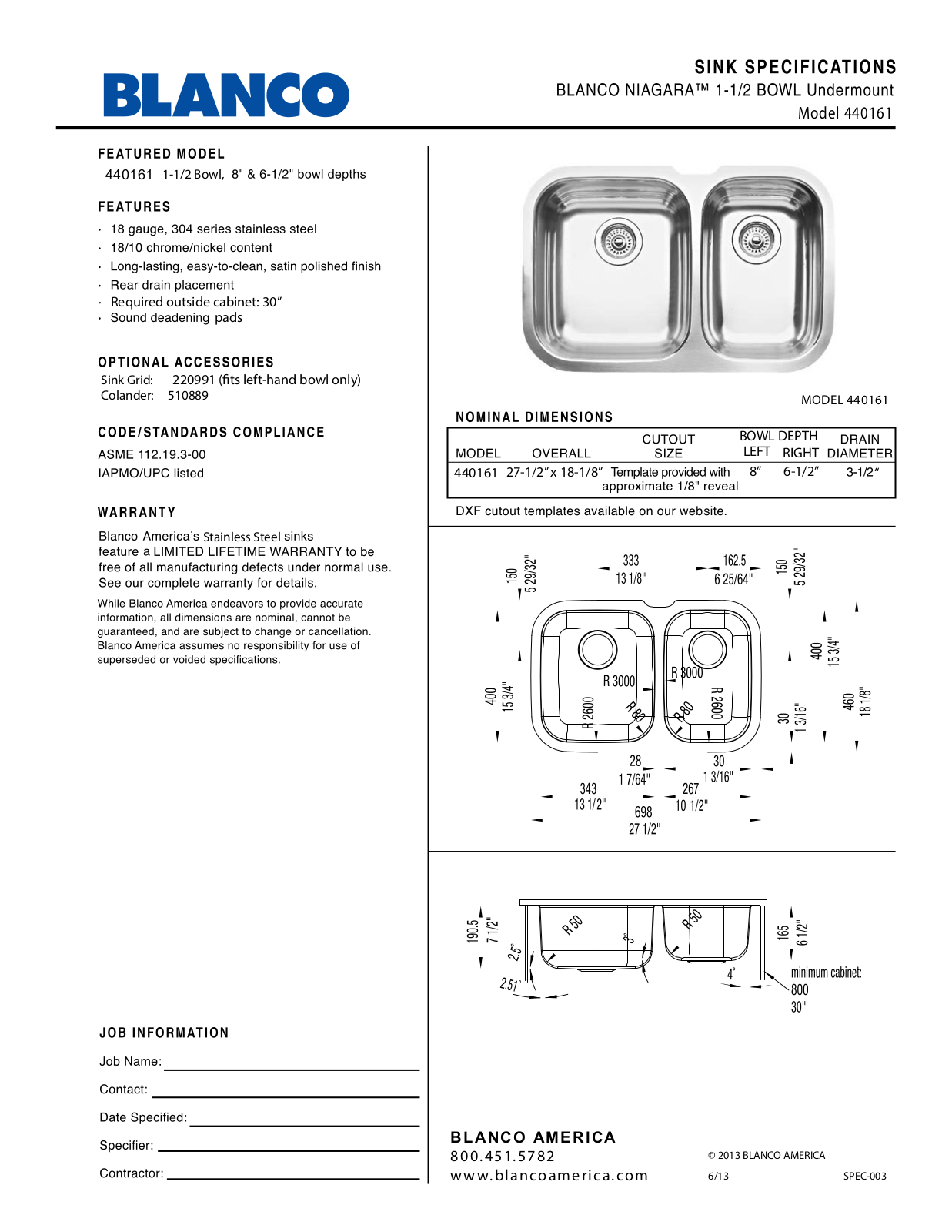 Blanco 440161 User Manual