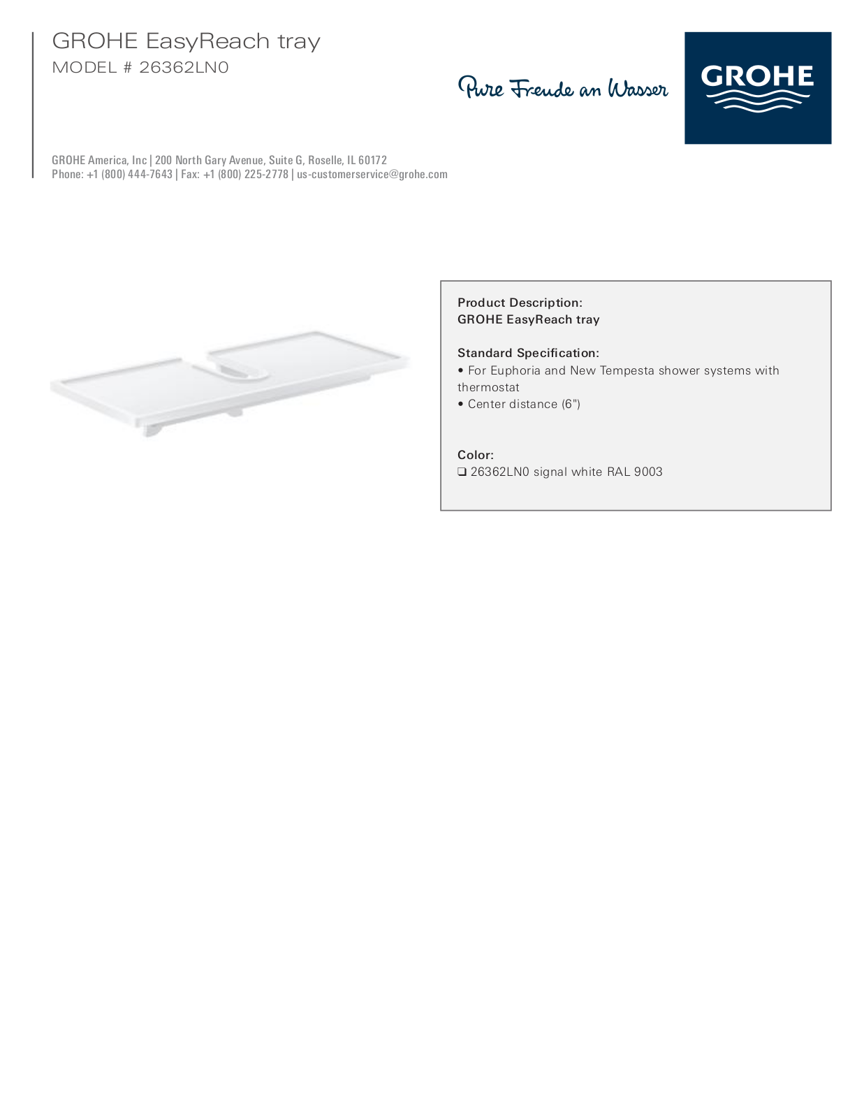 GROHE GRH5509 Specifications - ManualMachine.com