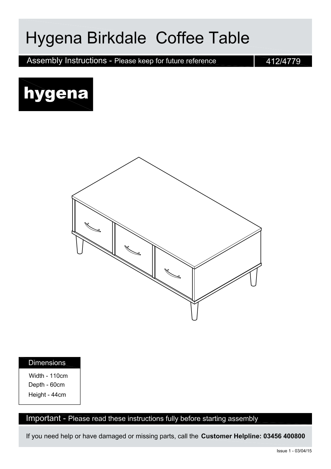 Hygena BDALE COFFEE Instruction manual