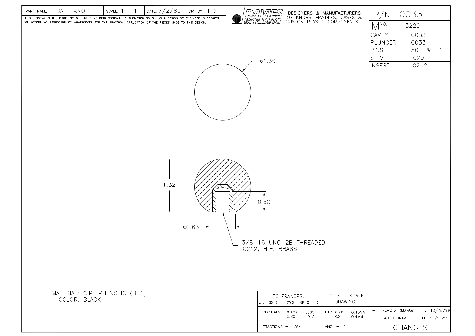 Davies Molding 0033-F Reference Drawing