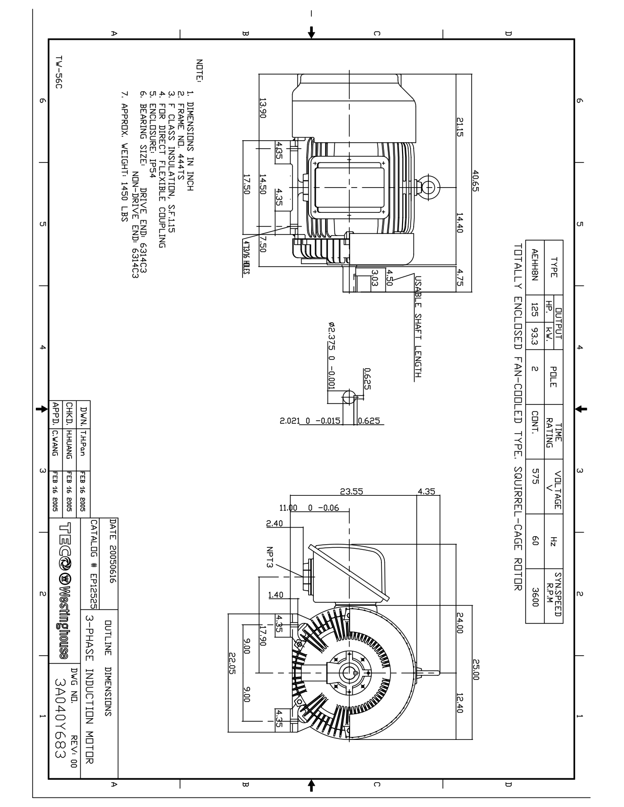 Teco EP12525 Reference Drawing