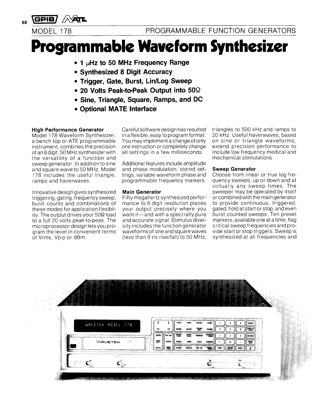 Wavetek 178 Datasheet