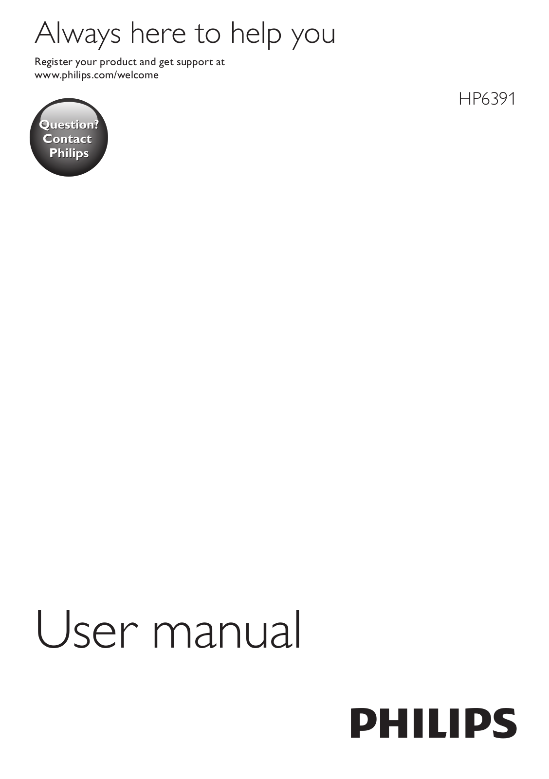 Philips HP6391 User Manual