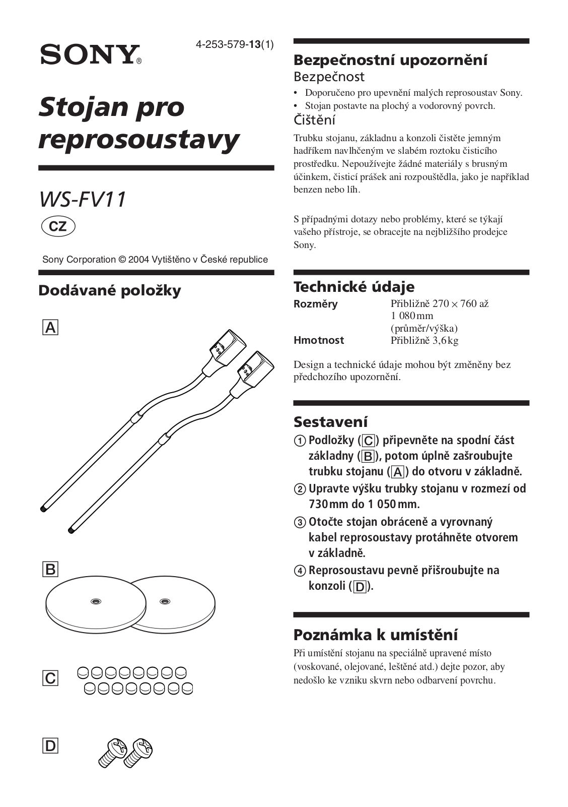 Sony WS-FV11 User Manual