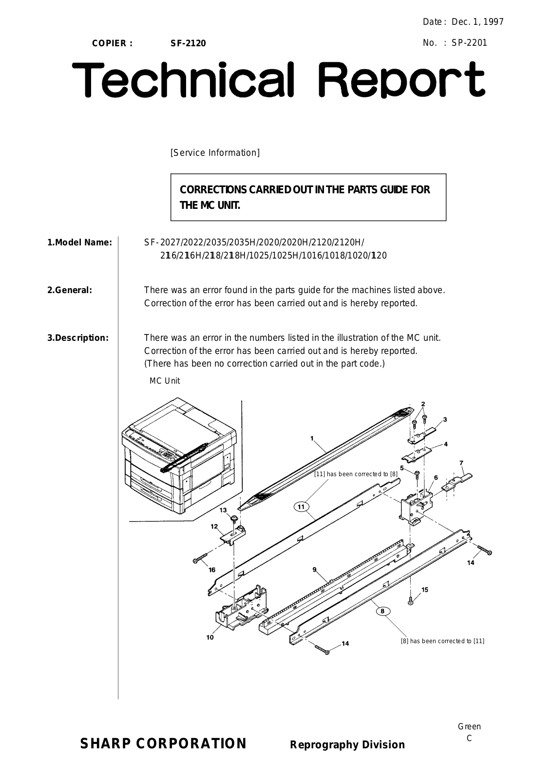 SHARP sp2201 Technical Report