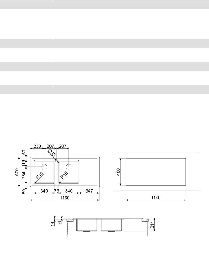 Smeg LD116D-2 Technical sheet