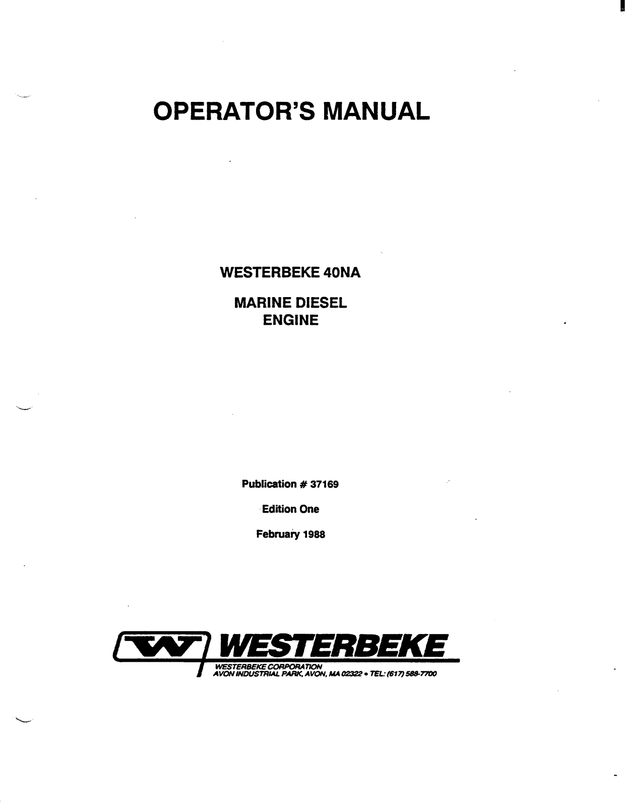 Westerbeke 40NA Operator's Manual - ManualMachine.com