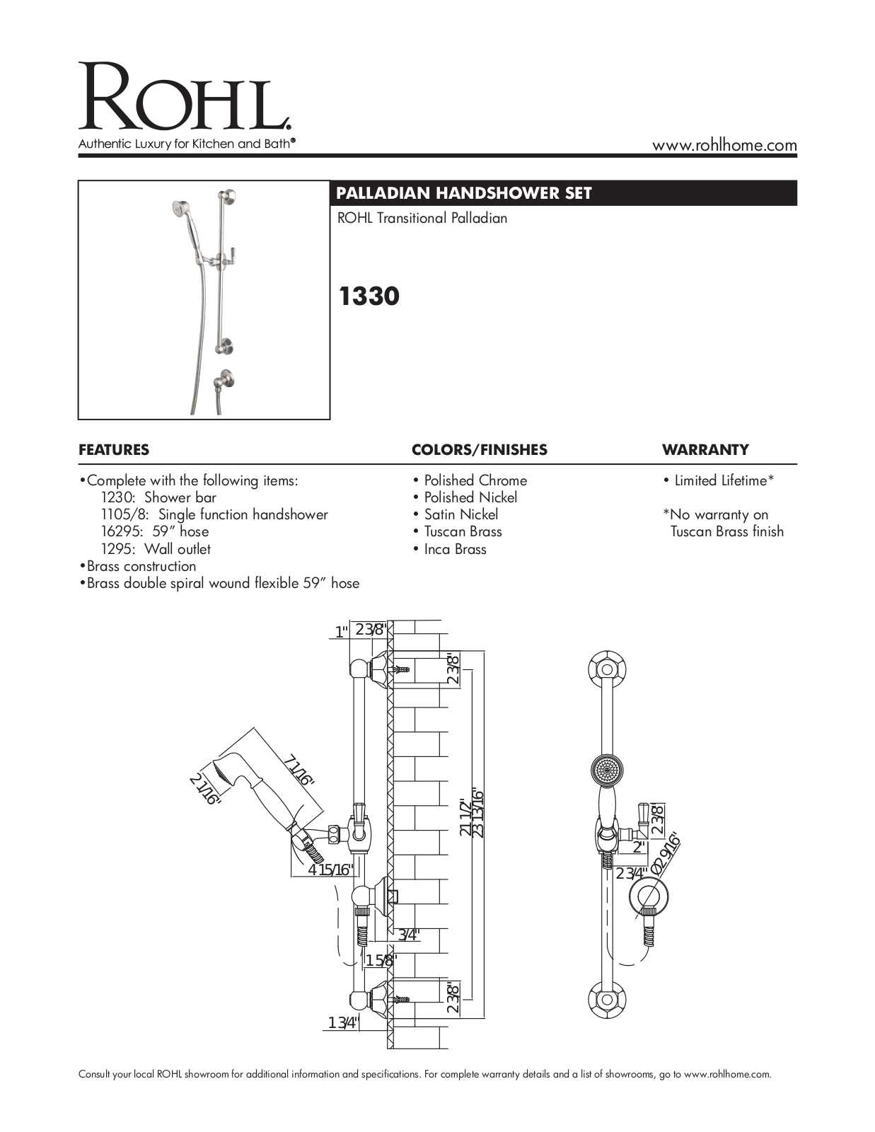 Rohl 1330TCB User Manual