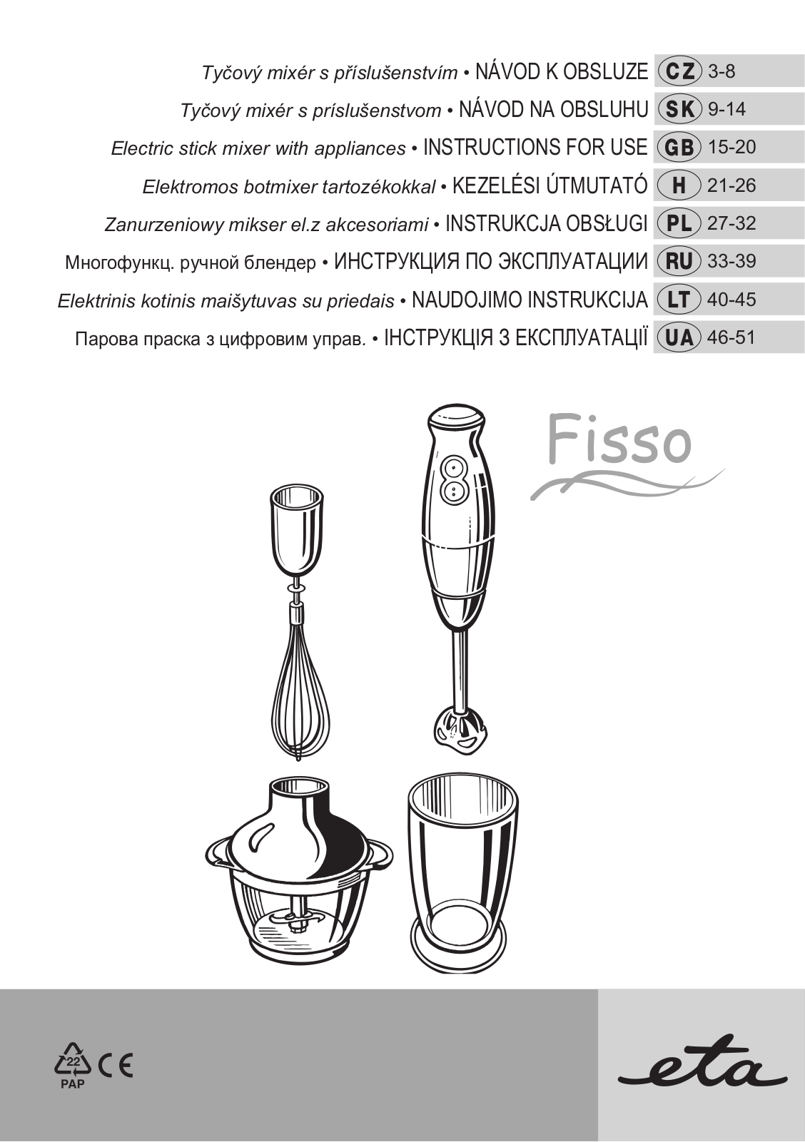 ETA Fisso 2019 90010, Fisso 2019 90011 User Manual