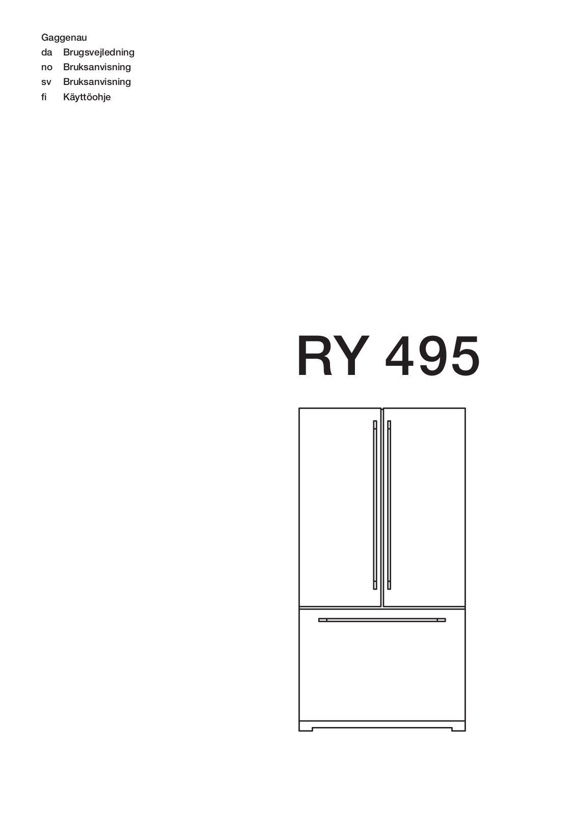 Gaggenau RY495330, RY495310, RY495300 User Manual