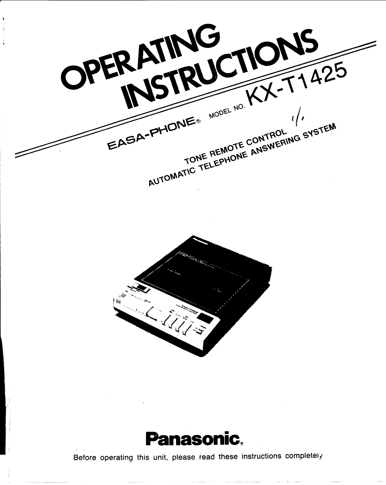 Panasonic kx-t1425 Operation Manual
