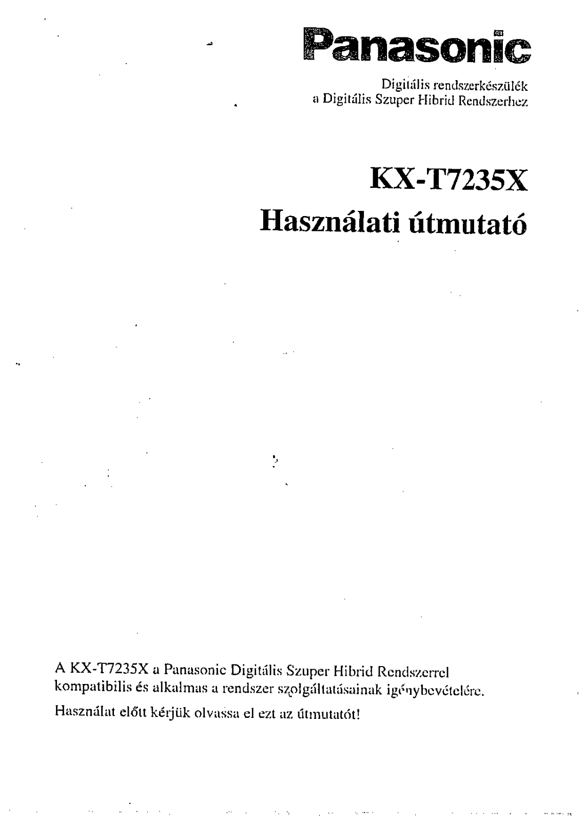 Panasonic KX-T7235X User Manual