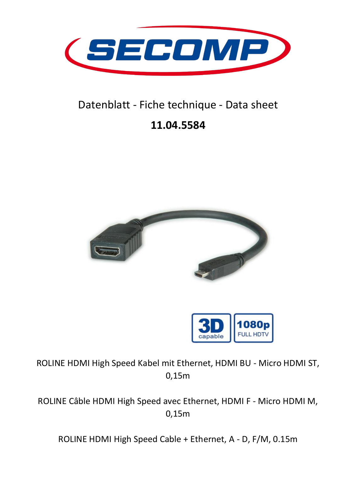 ROLINE 11045584 Datasheet - ManualMachine.com