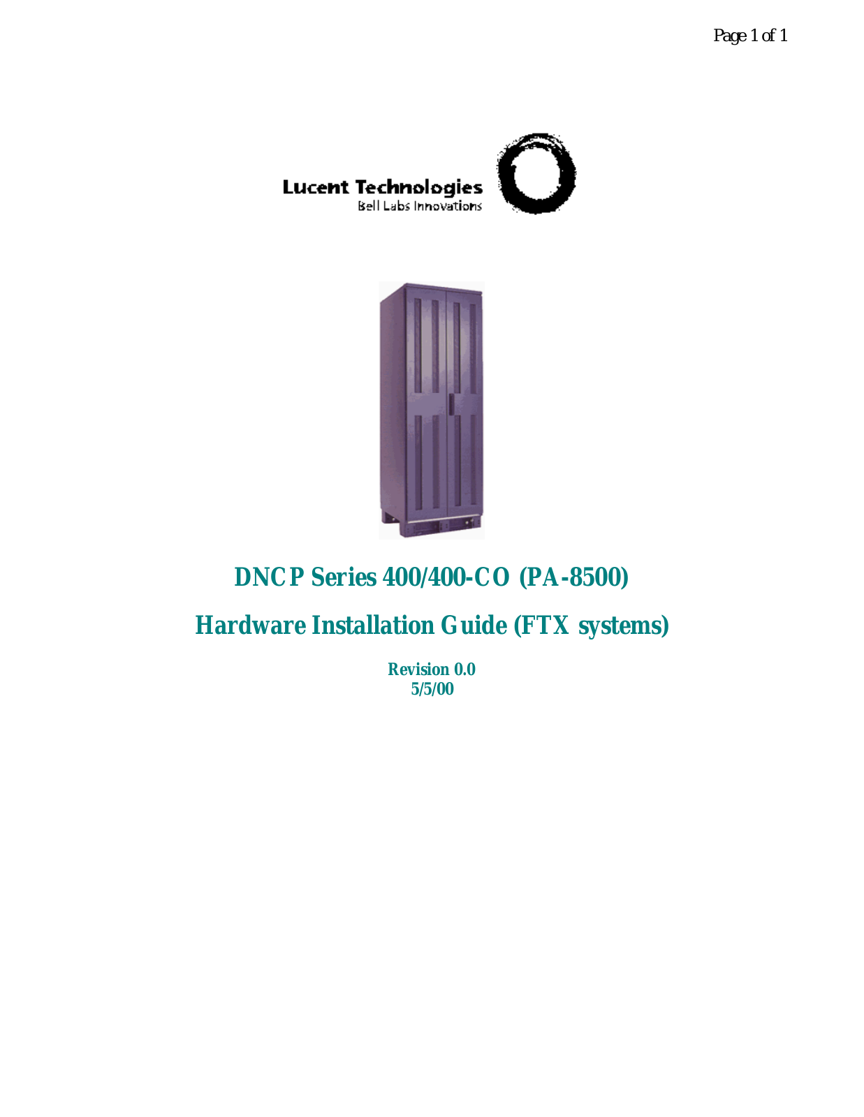 Lucent Technologies PA-8500 User Manual