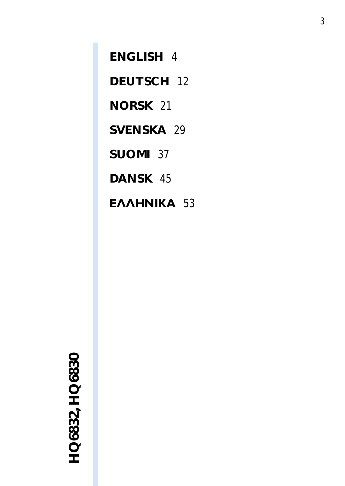 Philips HQ6832/33, HQ6832/20, HQ6832/16, HQ6830/77, HQ6830/33 User Manual